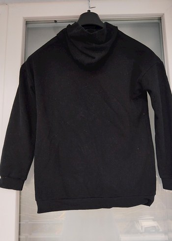 Siyah Kadın Kapüşonlu Sweatshirt - Görsel 4