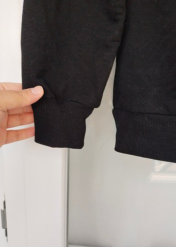 Siyah Kadın Kapüşonlu Sweatshirt - Görsel 5