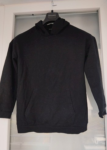 Siyah Kadın Kapüşonlu Sweatshirt - Görsel 2