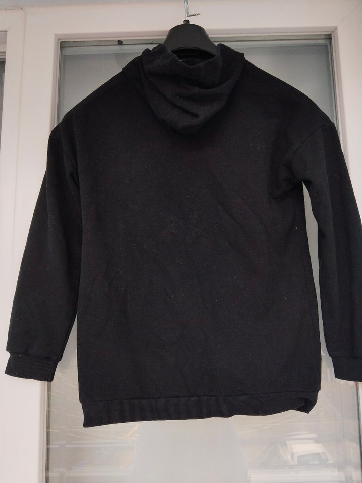 Siyah Kadın Kapüşonlu Sweatshirt - Görsel 4