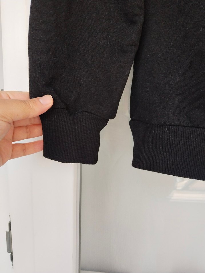 Siyah Kadın Kapüşonlu Sweatshirt - Görsel 5