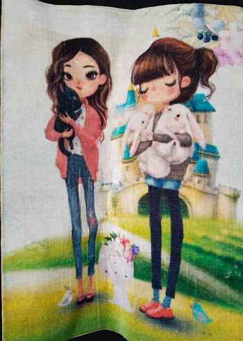 Kız Çocuk Siyah Baskılı Sweatshirt - Görsel 2