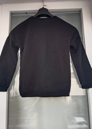 Kız Çocuk Siyah Baskılı Sweatshirt - Görsel 4