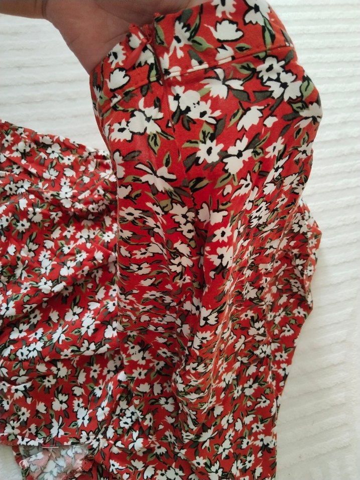 Kırmızı Renkli Uzun Bohem Midi Etek - Görsel 4