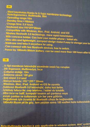 blothoot kablosuz türkçe q klavye - Görsel 5