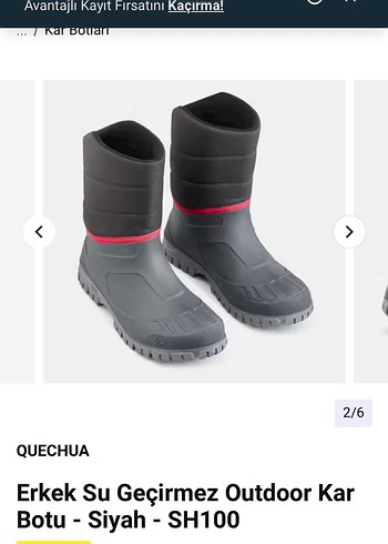 Dechatlon Quechua Erkek Su Geçirmez Kar Botu