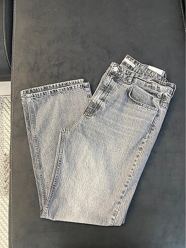 zara gri yüksek bel straıght jean
