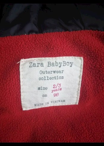 24-36 Ay Beden kırmızı Renk Zara Unisex Kapşonlu 2/3 yaş