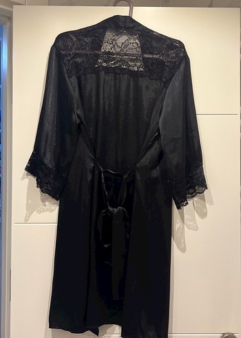 Uzun Siyah  Kadın Sabahlık - Görsel 7