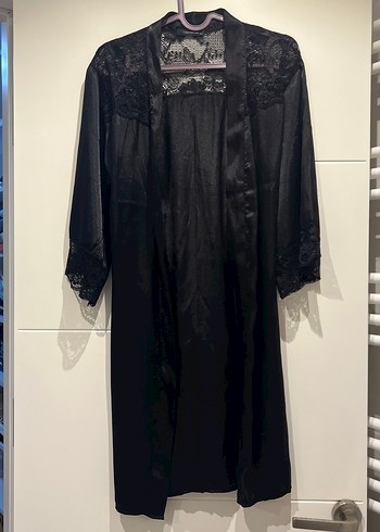 Uzun Siyah  Kadın Sabahlık - Görsel 2