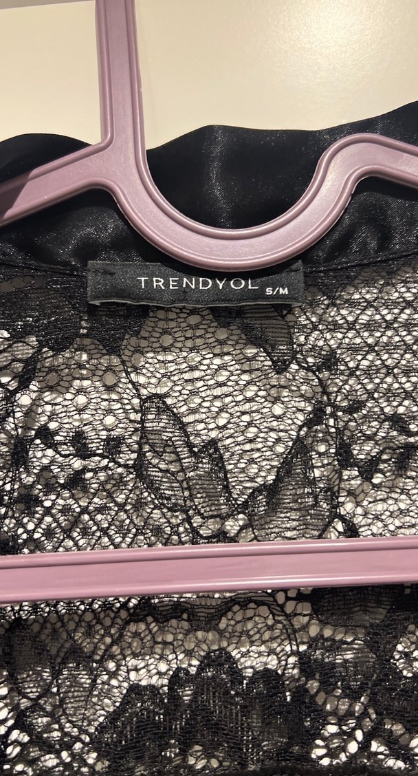 Uzun Siyah  Kadın Sabahlık - Görsel 5