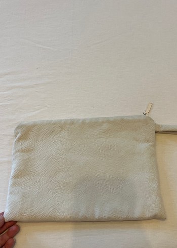  Beden Bej Süet Boncuk İşlemeli Bohem Clutch Çanta