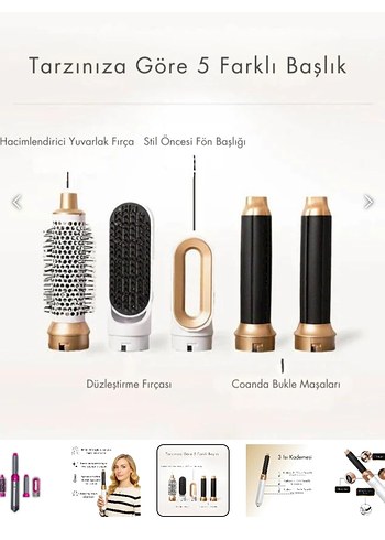 Diğer Velvice 5in 1 Airstyler Saç Şekillendirici