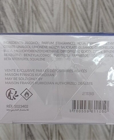 Beden Maison Francis Kurkdjian Aqua Celestia Cologne Forte EDP 70 ml