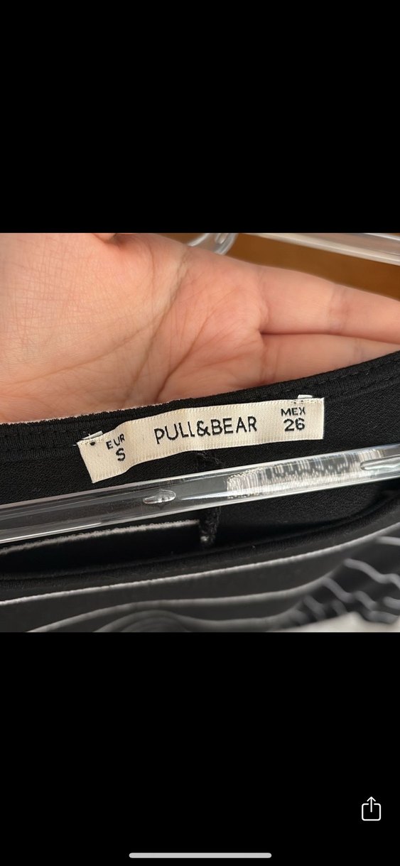 Çizgili Siyah Midi Elbise Pull & Bear - Görsel 4