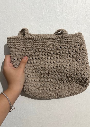 Bohem Örgü Kadın Çanta Püsküllü - Görsel 2