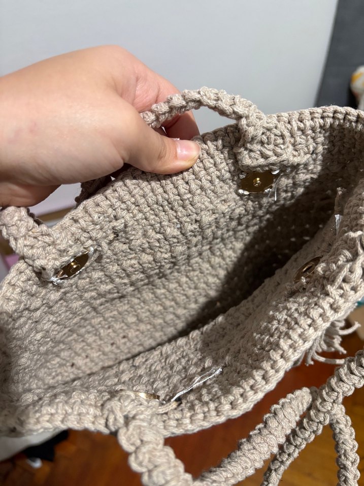 Bohem Örgü Kadın Çanta Püsküllü - Görsel 3