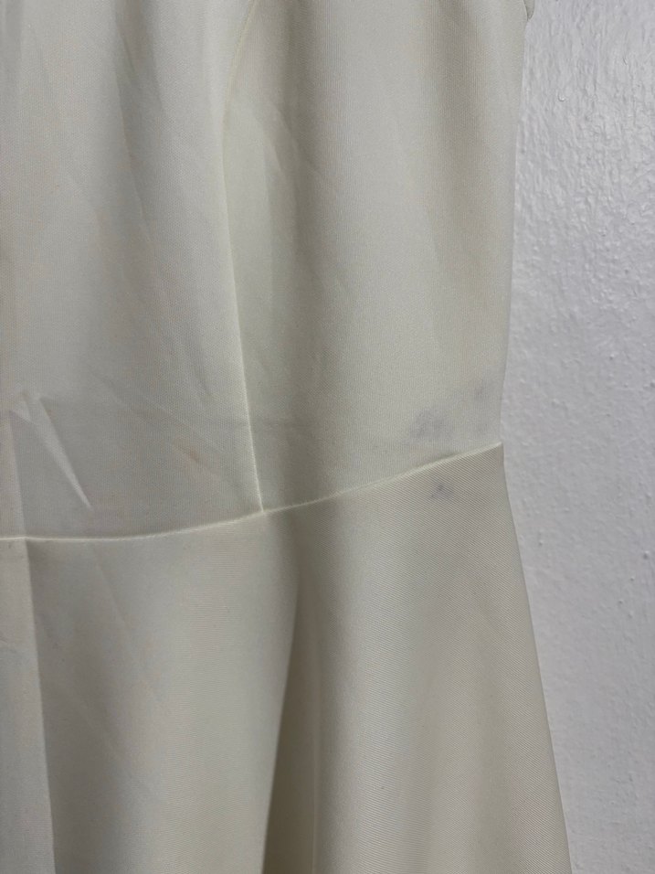 Çiçek Desenli Beyaz Midi Elbise - Görsel 4