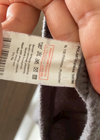 Diğer Gri Uzun Kollu Erkek Polar Pijama Takımı
