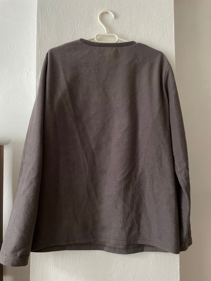 Gri Uzun Kollu Erkek Polar Pijama Takımı - Görsel 2