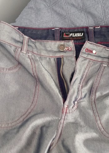 Fubu marka çift taraflı nakışlı pantolon - Görsel 3