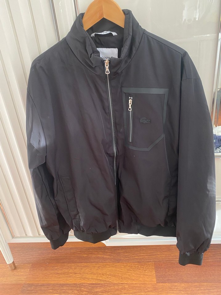 Lacoste marka Siyah Fermuarlı Erkek Spor Ceket - Görsel 2