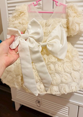 Kız Çocuk Beyaz güllü gelinlik - Görsel 4