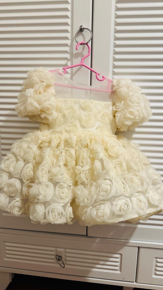 Kız Çocuk Beyaz güllü gelinlik - Görsel 2