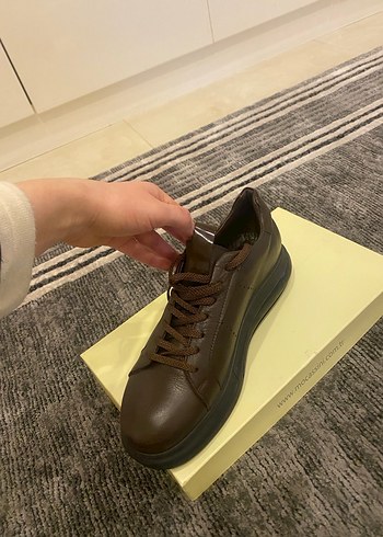 Kahverengi hakiki deri  Erkek Günlük Ayakkabı - Görsel 3