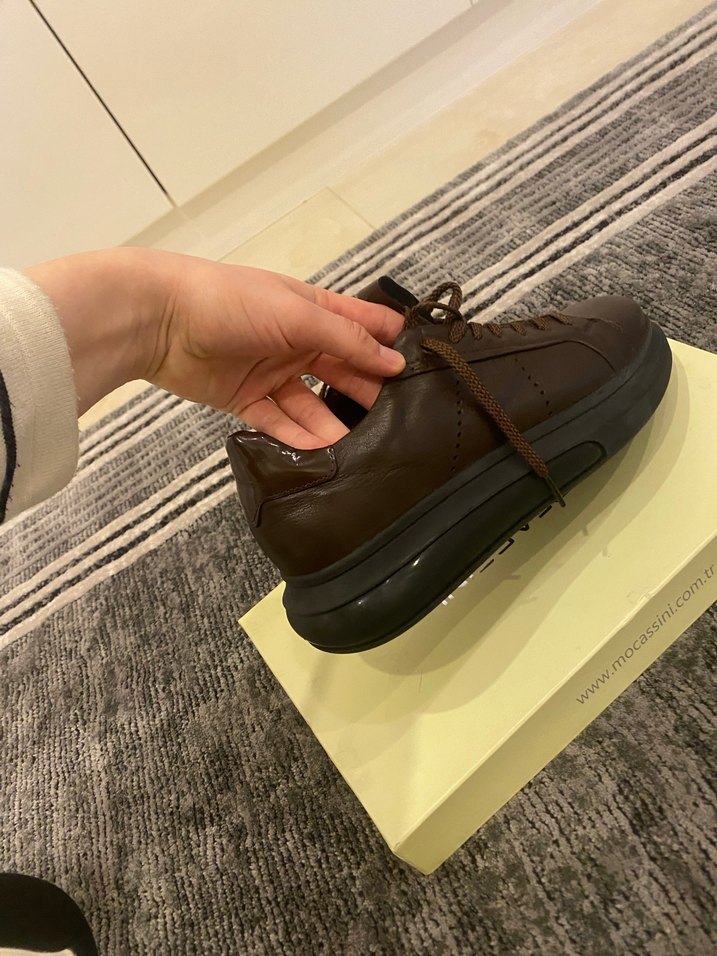 Kahverengi hakiki deri  Erkek Günlük Ayakkabı - Görsel 2