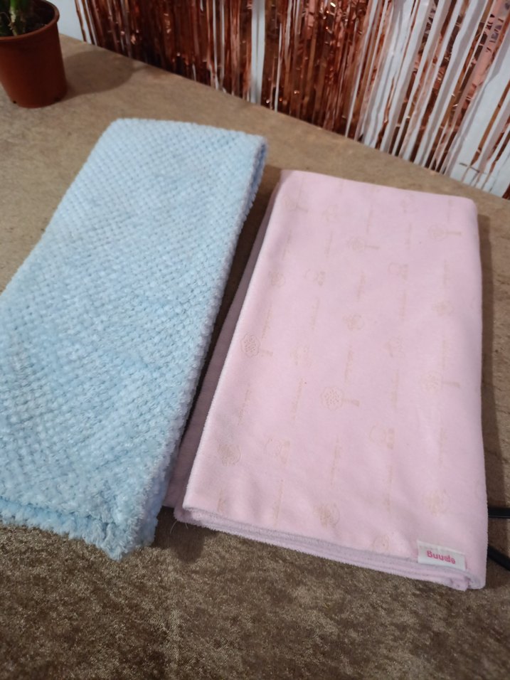 yumaşak pamuklu Mavi pembe bebek Battaniyesi - Görsel 2