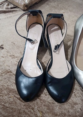 Siyah Topuklu Kadın Ayakkabı - Görsel 5