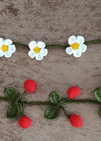 kirazlı  Renkli Bohem Çiçekli Çocuk Saç Aksesuarı - Görsel 4