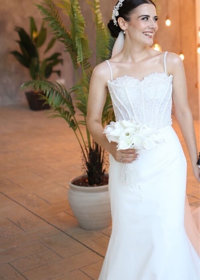 Saten balık gelinlik - Görsel 2