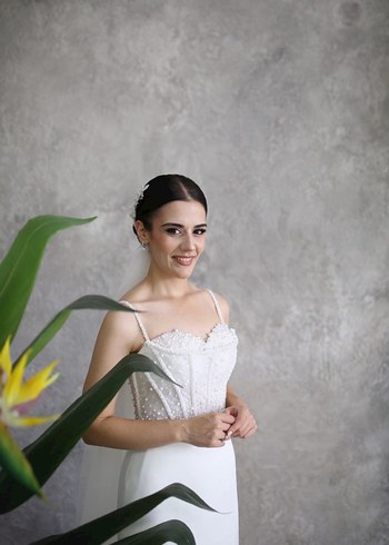 Saten balık gelinlik - Görsel 3