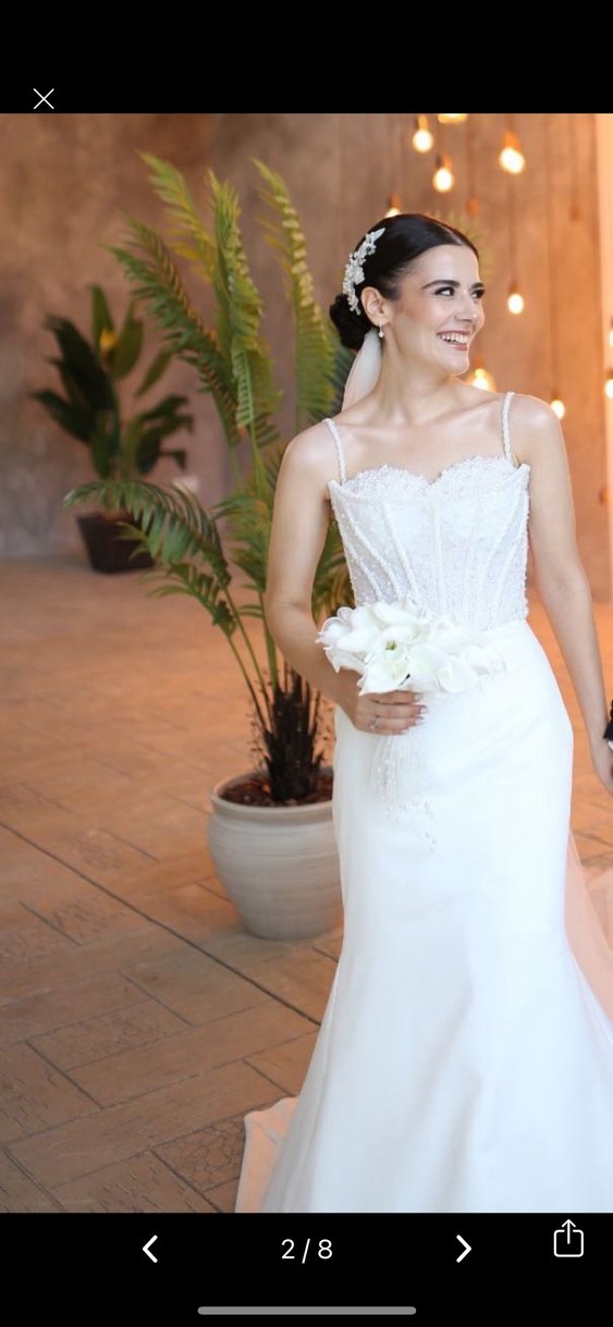 Saten balık gelinlik - Görsel 2