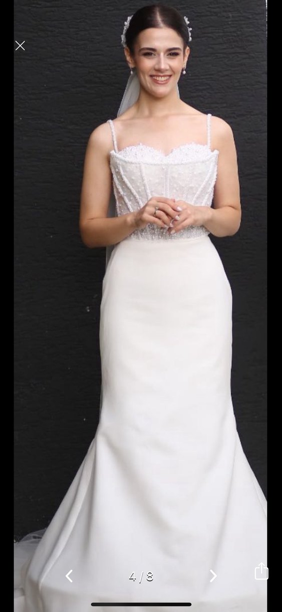 Saten balık gelinlik - Görsel 4