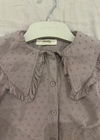 Nakış Detaylı Lila Bej Kız Çocuk Gömlek - Görsel 4