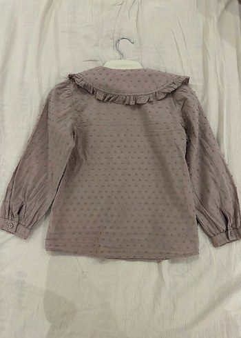 Nakış Detaylı Lila Bej Kız Çocuk Gömlek - Görsel 5