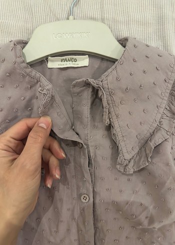 Nakış Detaylı Lila Bej Kız Çocuk Gömlek - Görsel 6