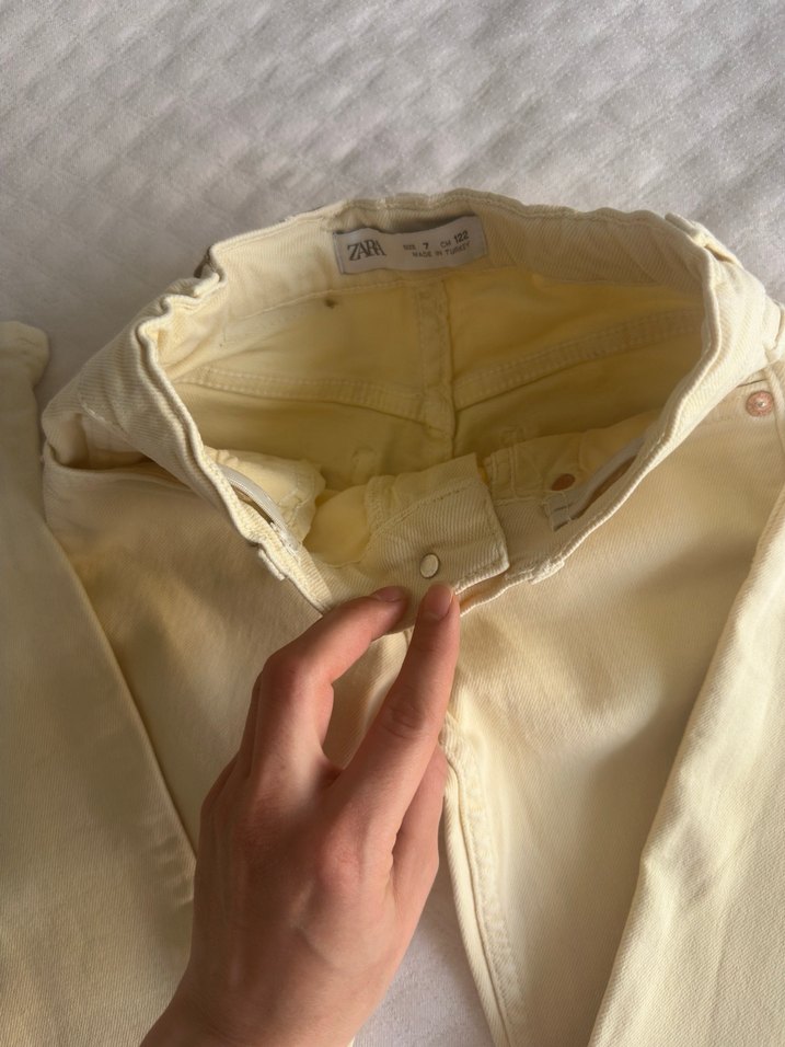 Bej Kız Çocuk Denim Pantolon - Görsel 4