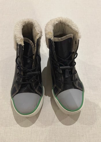 Gri Detaylı Kürklü Siyah Erkek Çocuk Botu - Görsel 2