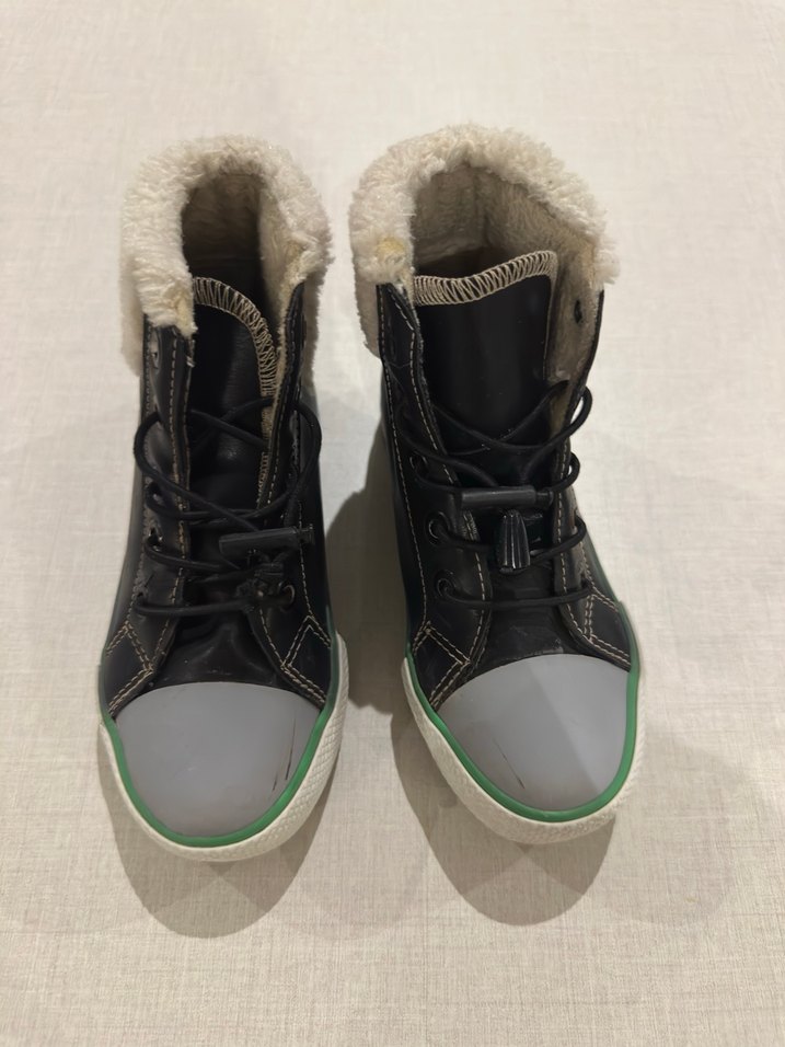 Gri Detaylı Kürklü Siyah Erkek Çocuk Botu - Görsel 2