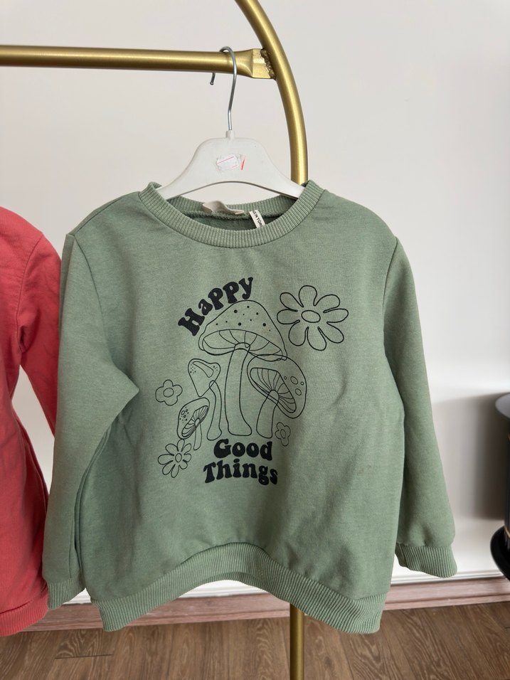 Renkli Desenli Kız Sweatshirt - Görsel 2