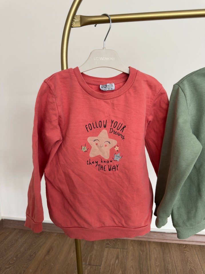 Renkli Desenli Kız Sweatshirt - Görsel 3