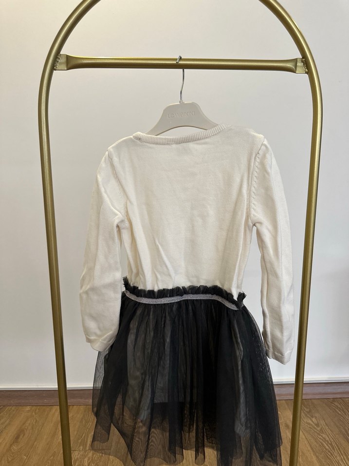 Kız Çocuk Uzun Kollu Baskılı Elbise - Görsel 3