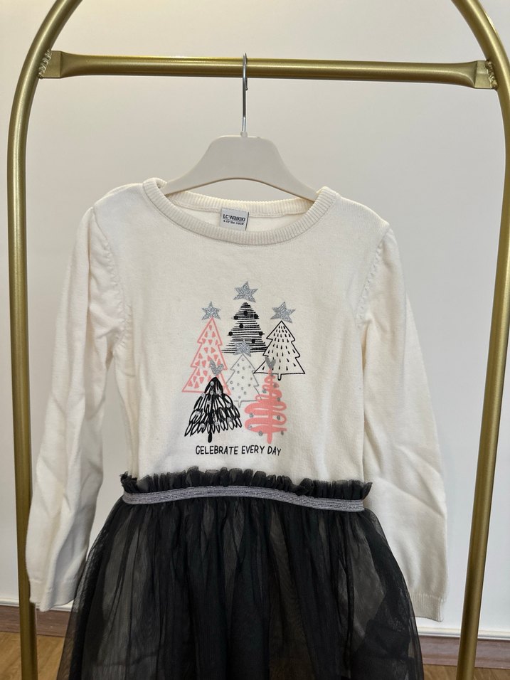 Kız Çocuk Uzun Kollu Baskılı Elbise - Görsel 2