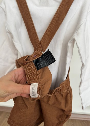 Kız Çocuk Nakışlı Kahverengi Elbise - Görsel 4