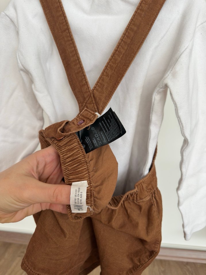 Kız Çocuk Nakışlı Kahverengi Elbise - Görsel 4