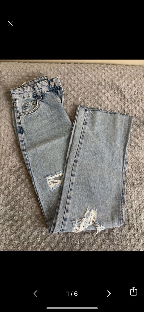 Yırtık Detaylı Bol Kesim Midi Kot Pantolon - Görsel 3